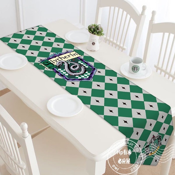 해리 포터 양면 테이블 러너 침대 플래그 유럽 스타일 식탁보 패브릭 장식 플래그 해리포터