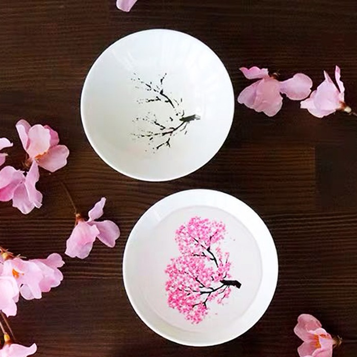 꽃피는 벚꽃 그릇 찻잔 매직컵 그릇