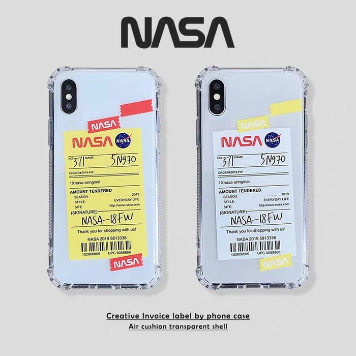 나사 NASA 아이폰 케이스 폰케이스 티켓 투명 클리어 모서리 보호