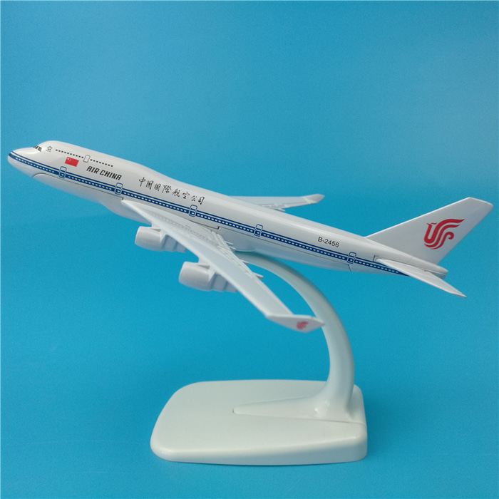 16cm 중국항공 보잉 B747 금속비행기 모형 선물세트 제작본체 베이스 로고 소장
