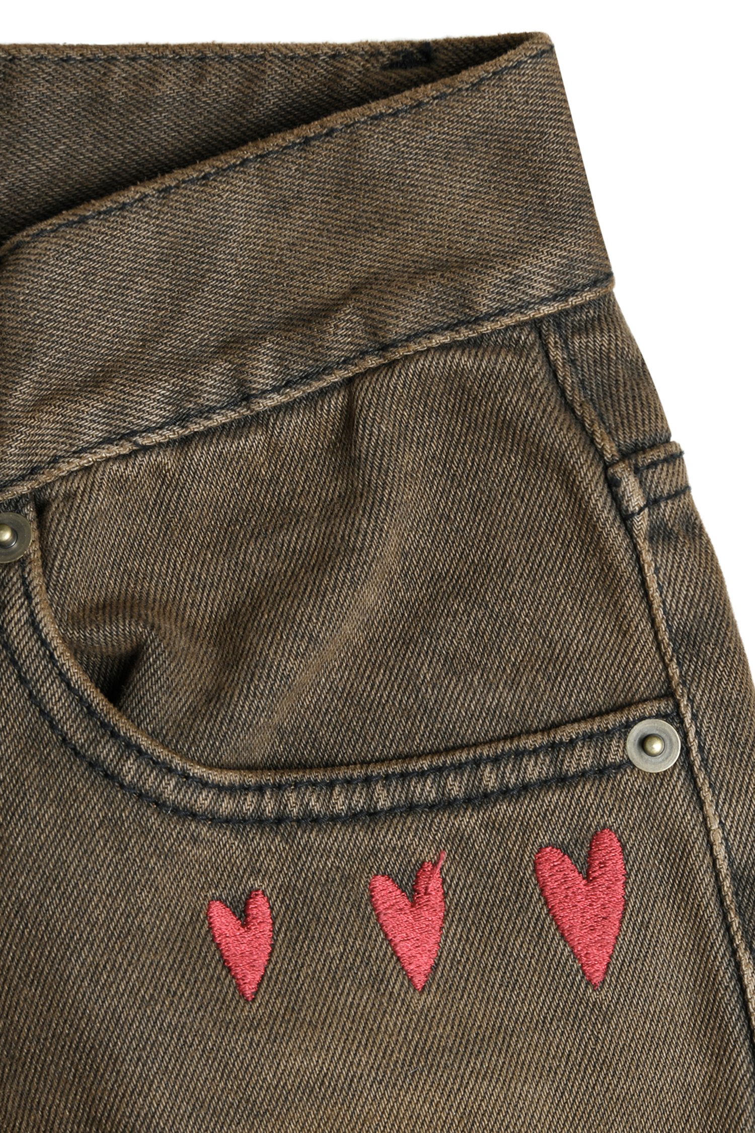 【AEAE】韓国人気★Heart Embroidery Jeans Blue Denim Heart Embroidered Jeans - Fashion Chingu