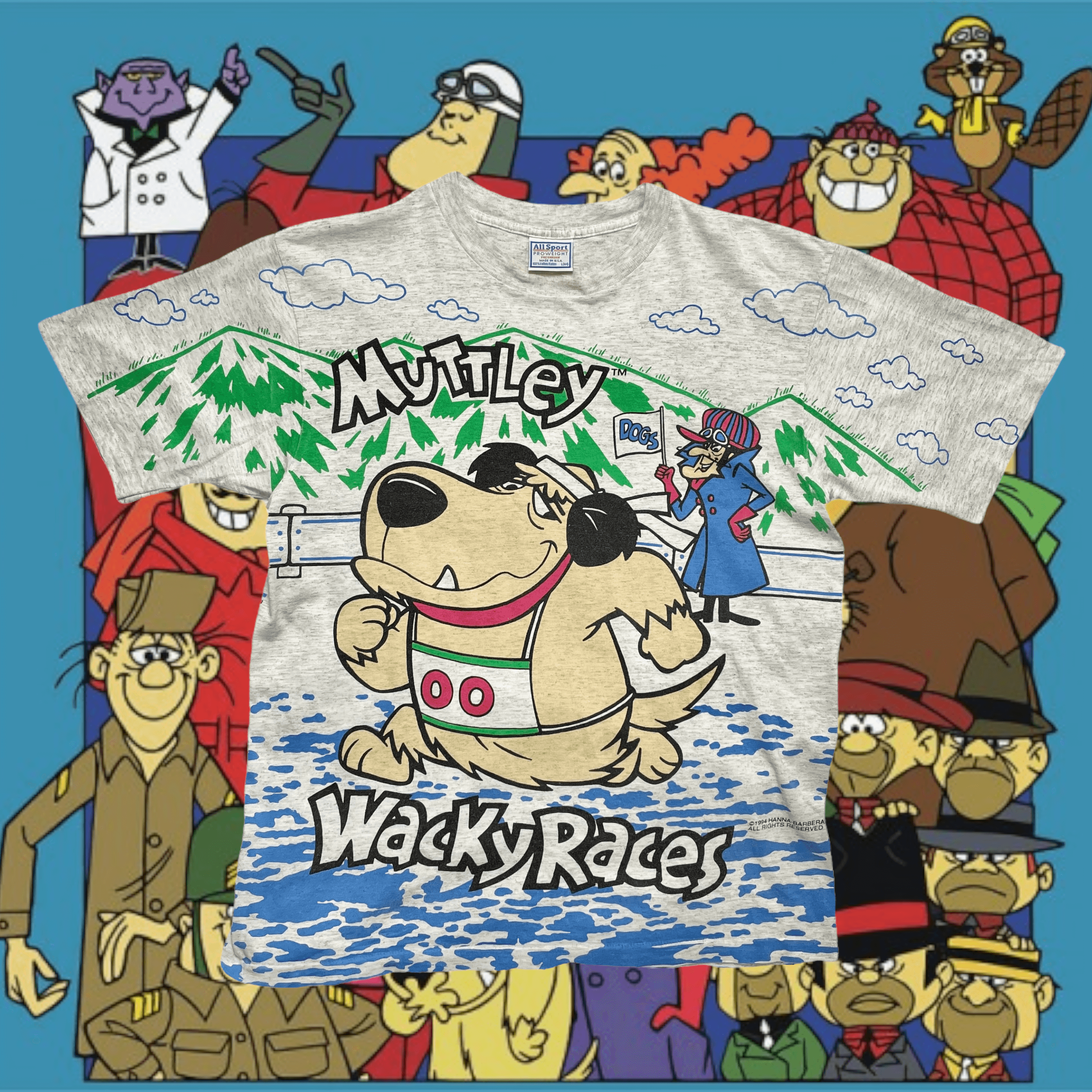 1994 Hanna-Barbera Muttley Wacky Races T-Shirts