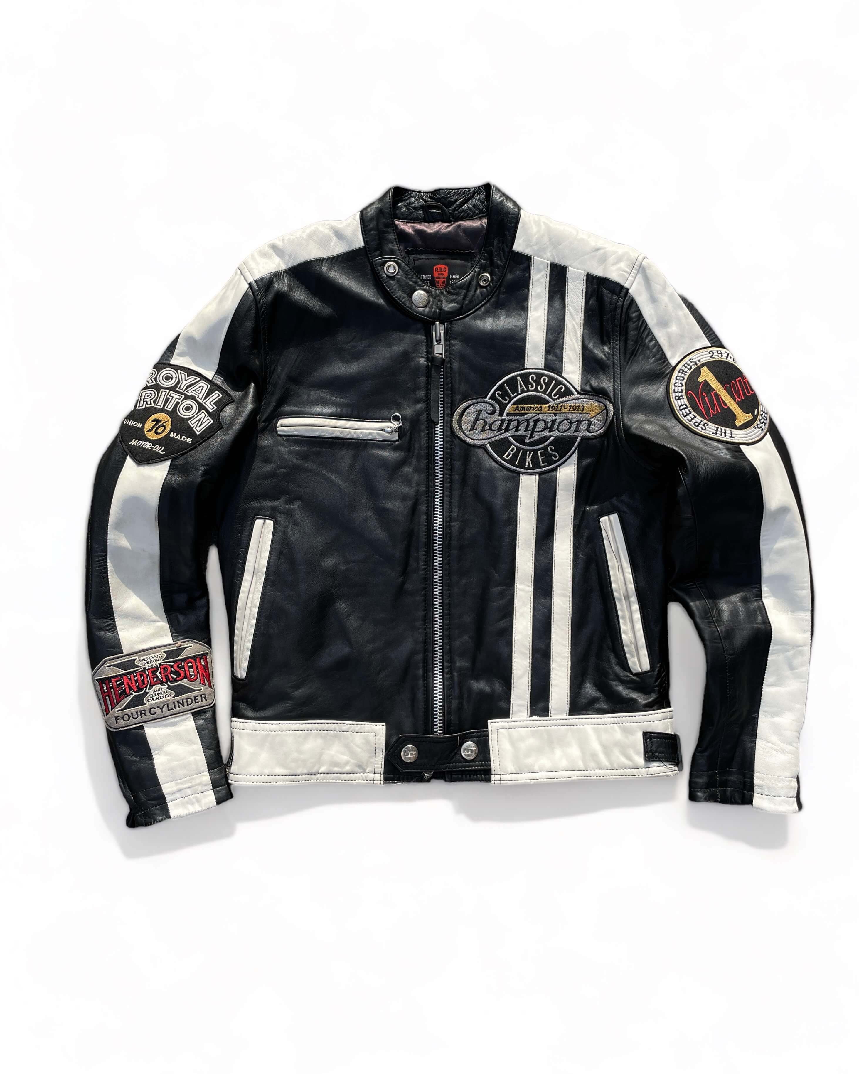 R.B.C Motorcycles Leather Cafe Racer Rider Jacket