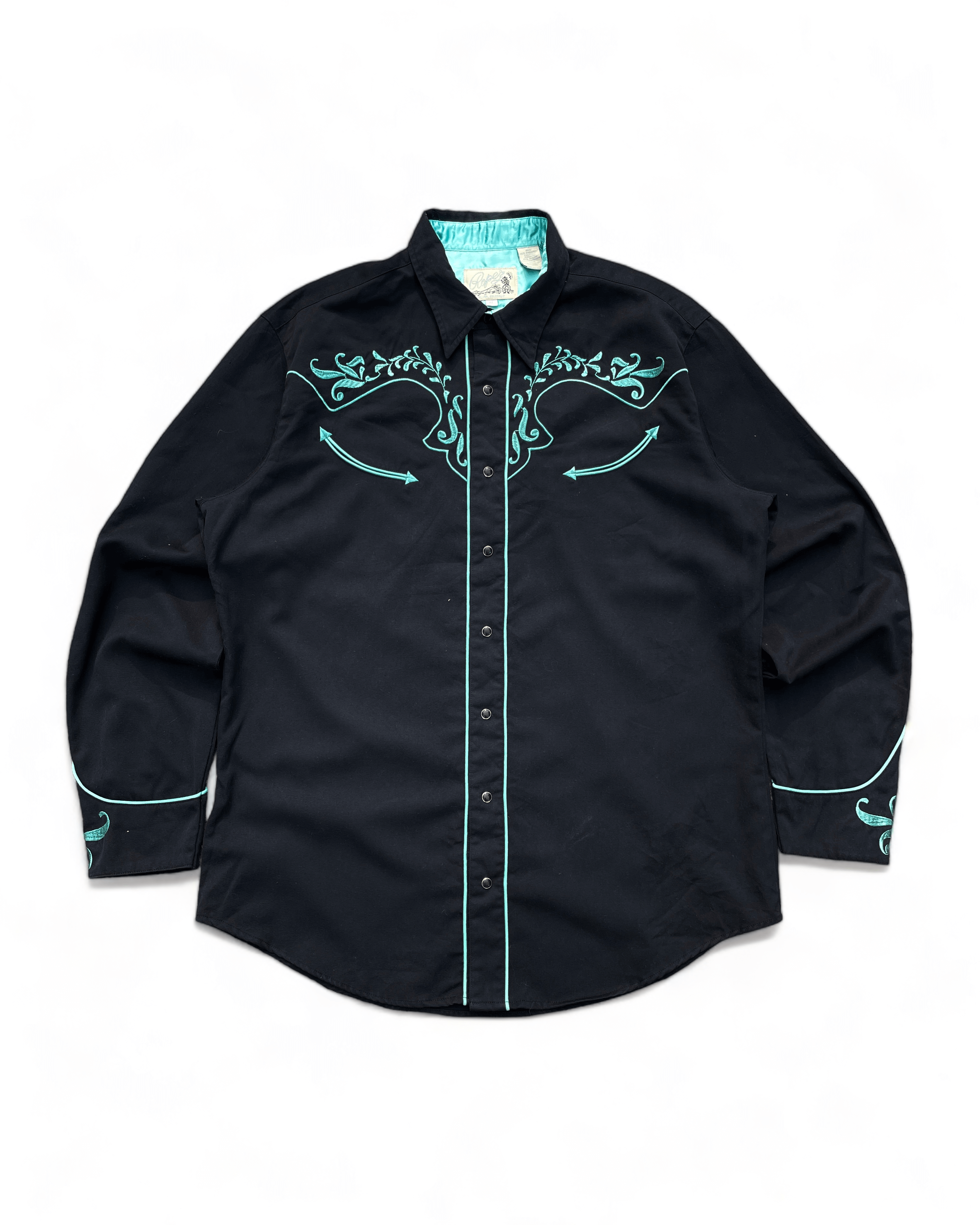 1990&#039;s Roper Flower Embroidery Rodeo Shirts