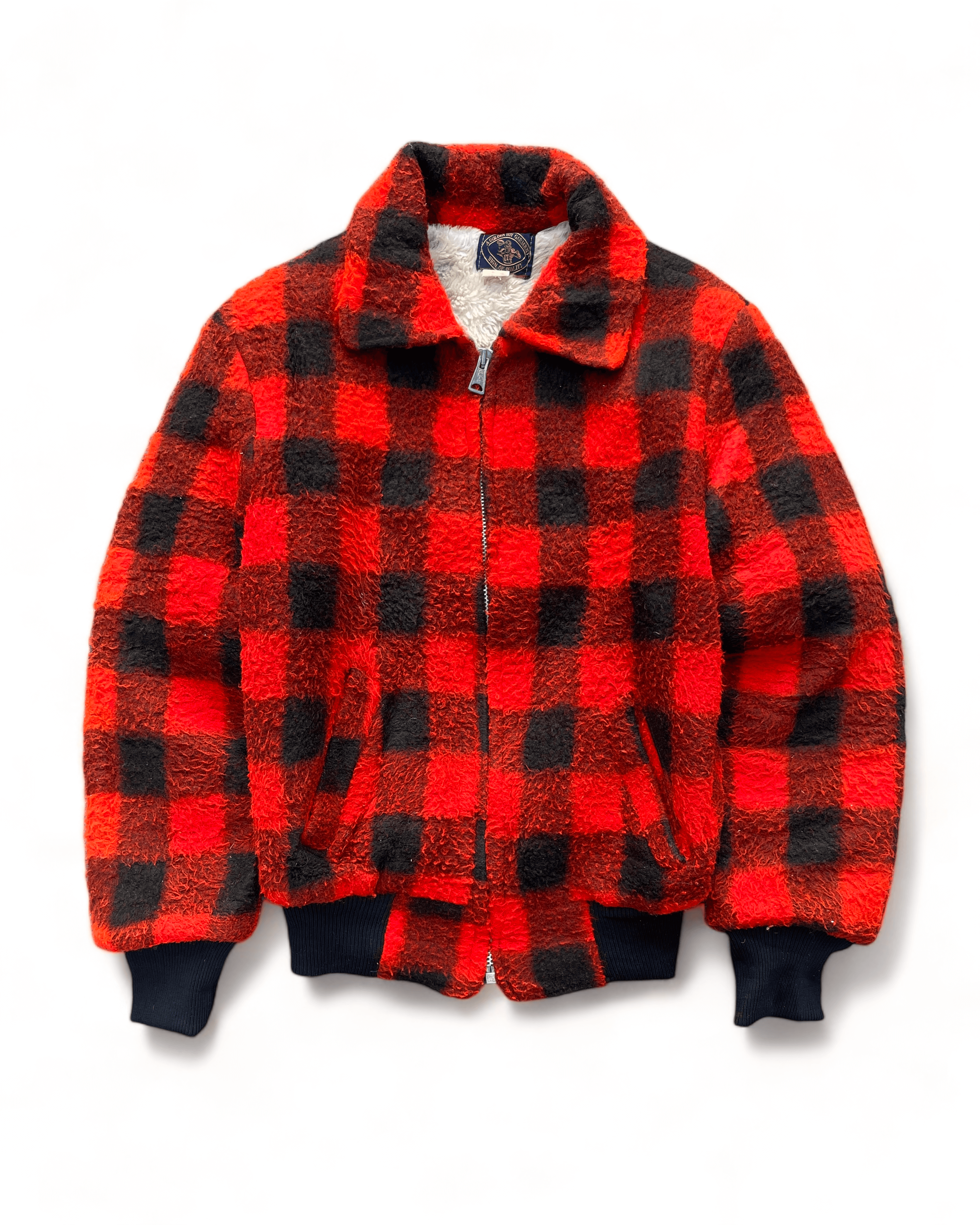 1970&#039;s A Golden Boy Garments Buffalo Hairy Lumberjack Jacket
