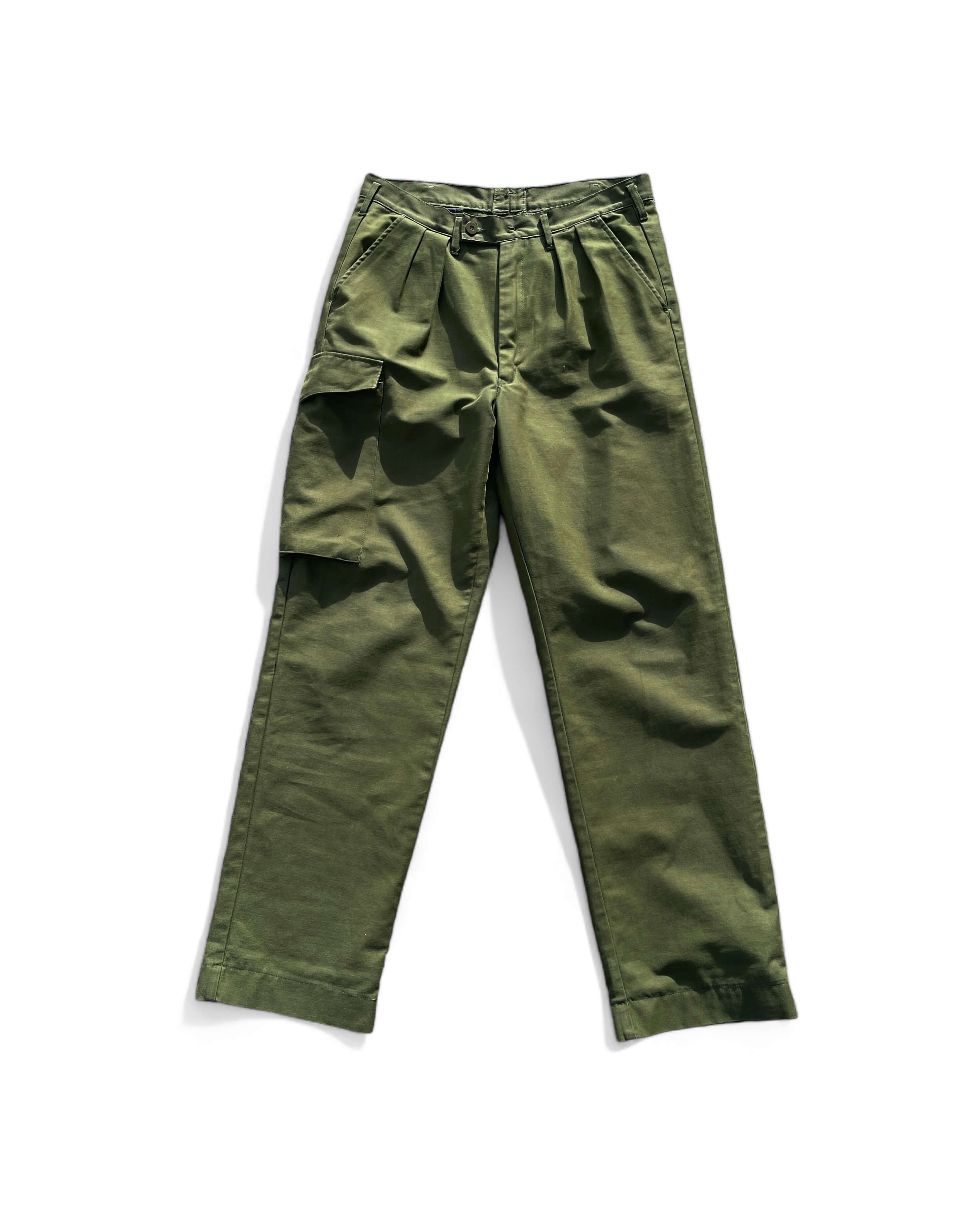 1980&#039;s Swedish Army Pin Tuck Utility Trousers