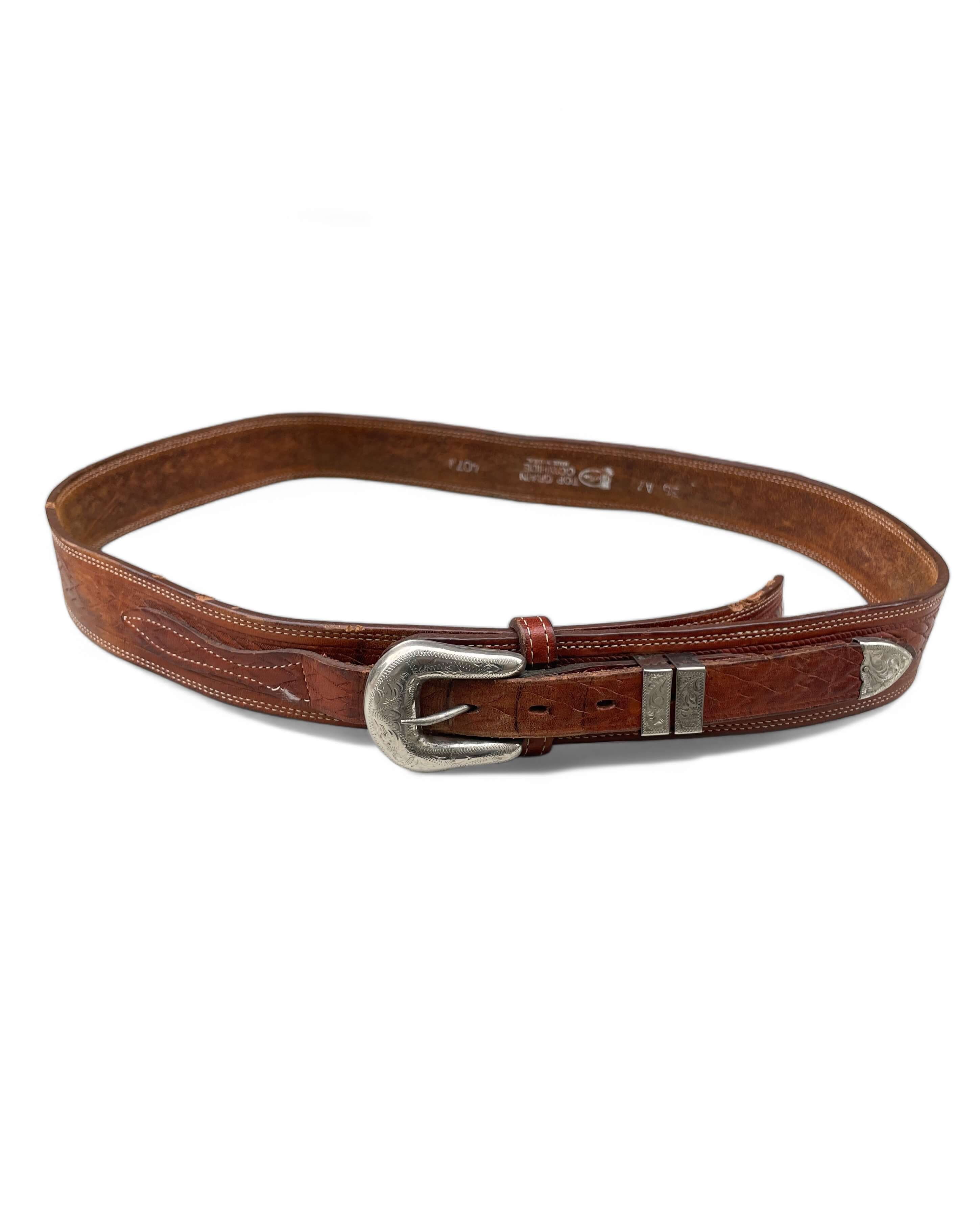 Vintage Justin Leather Western Belt