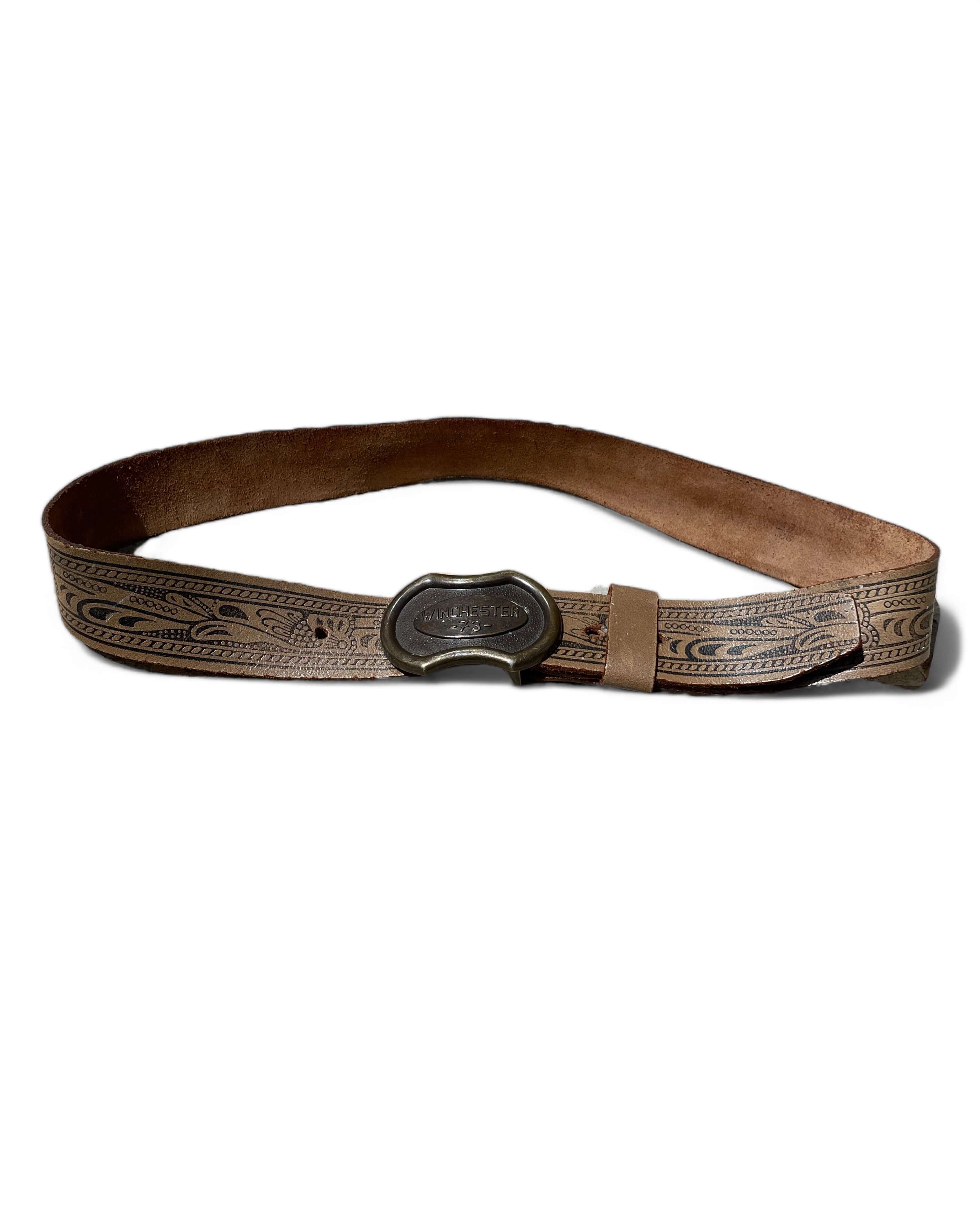 Vintage Winchester 73 Buckle Leather Belt