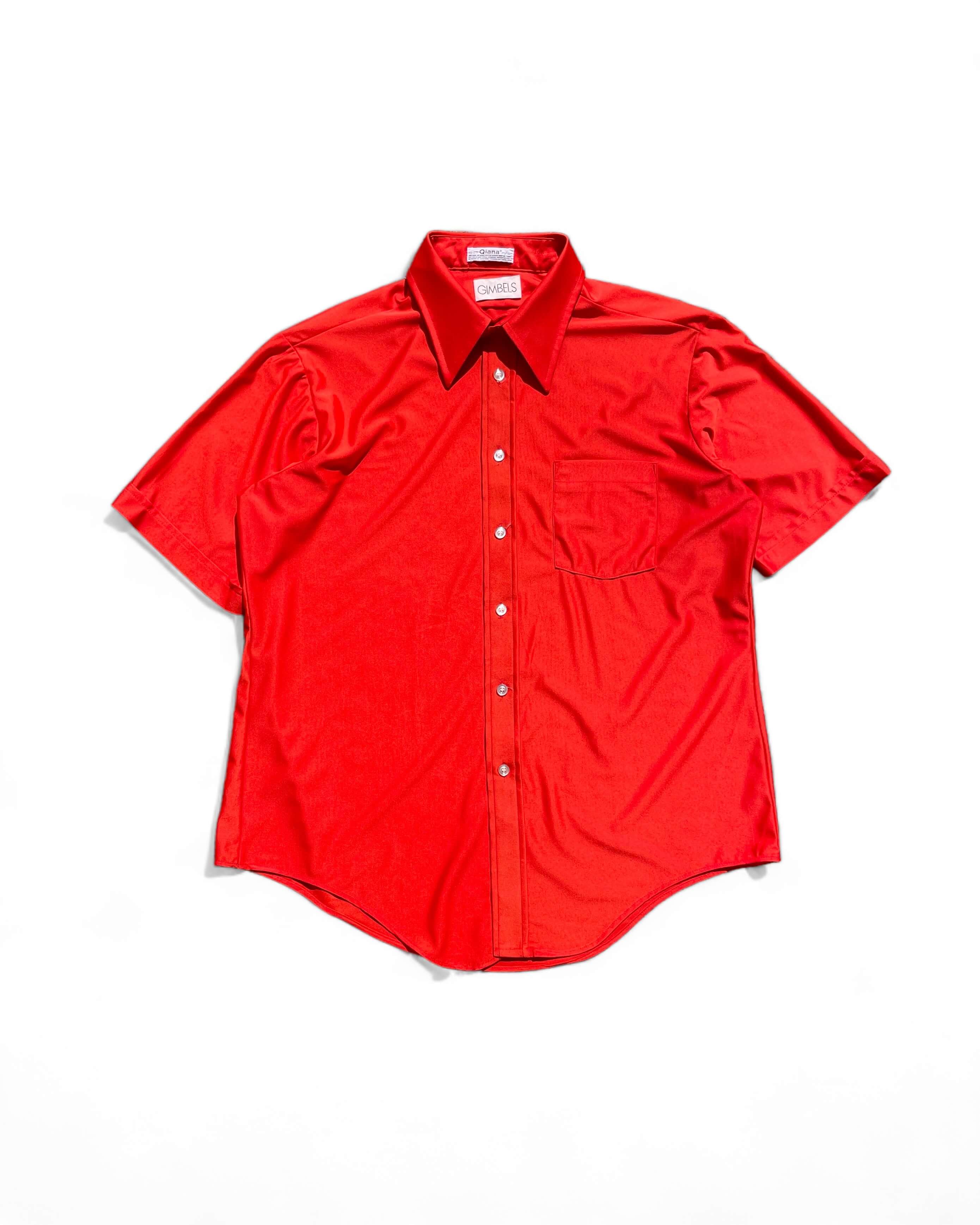 1970&#039;s Gimbels Qiana Nylon Scarlet Shirts
