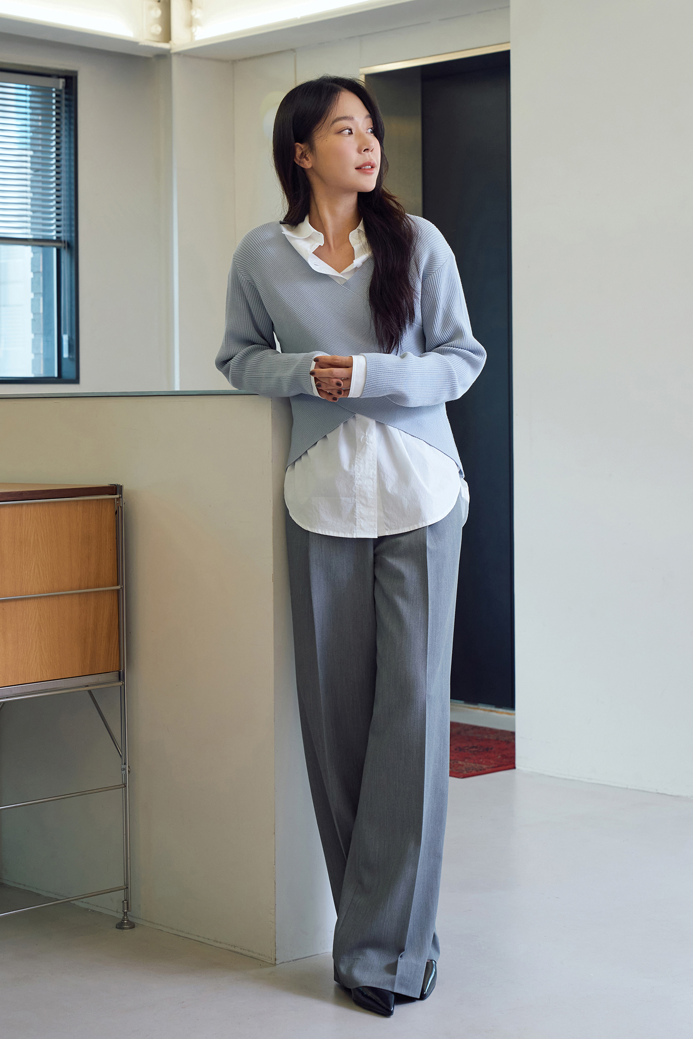 One Tuck Tab Pants[LMBDSPPT503]-Gray