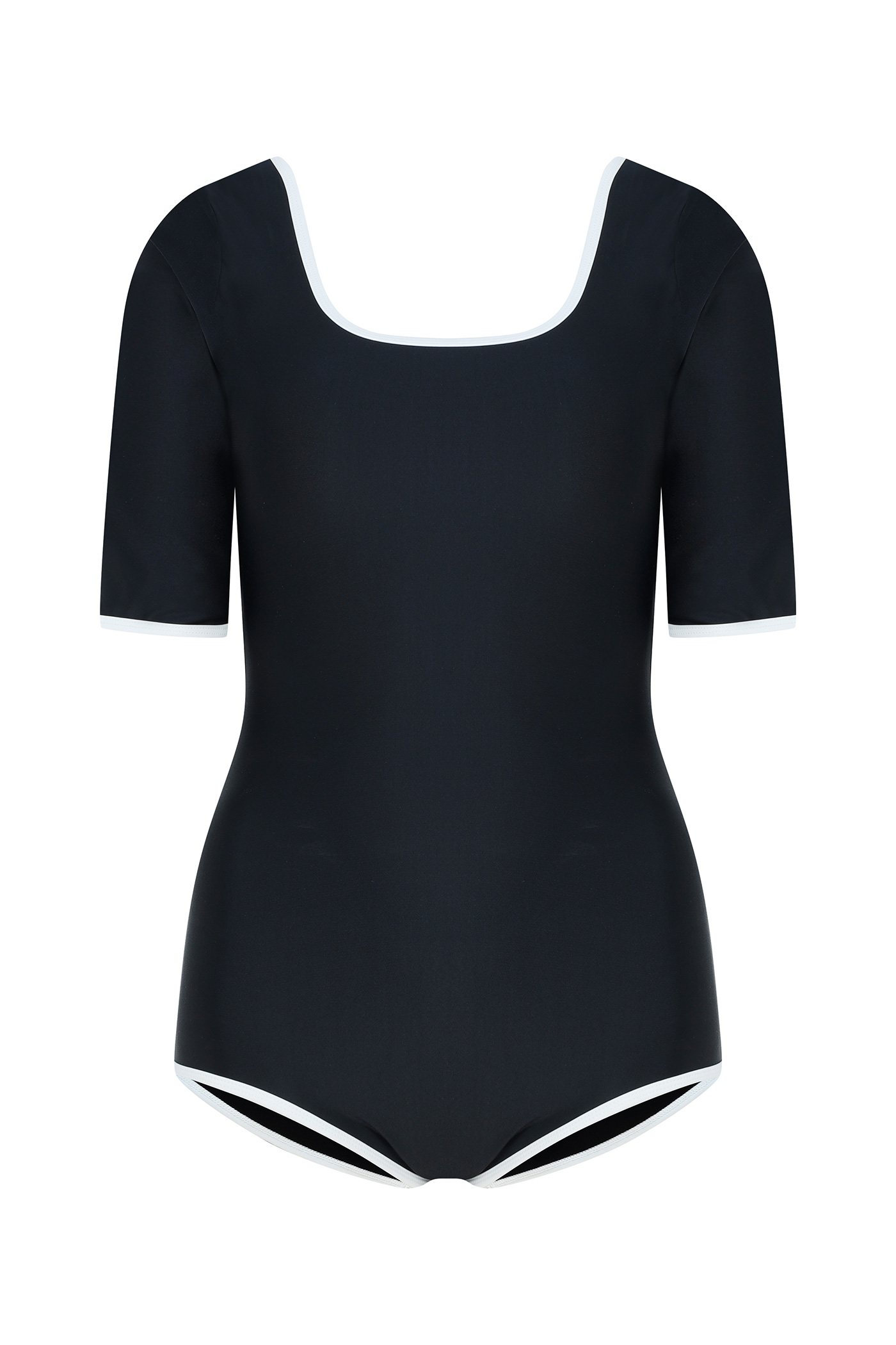 Square Neck SwimSuit-Black