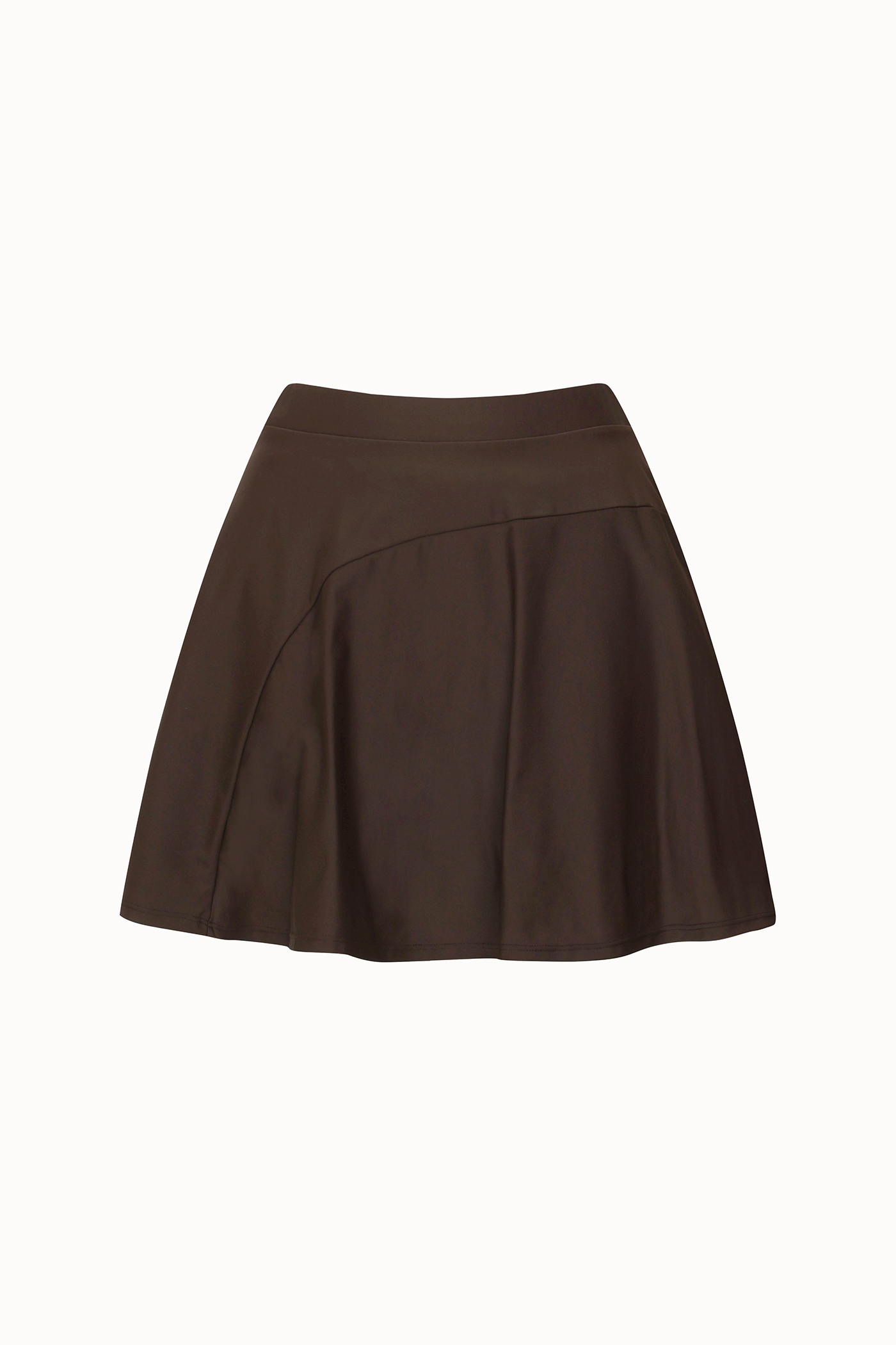 Cutting Line Flare Skirt[LMBDSW233]-Chocolate Brown