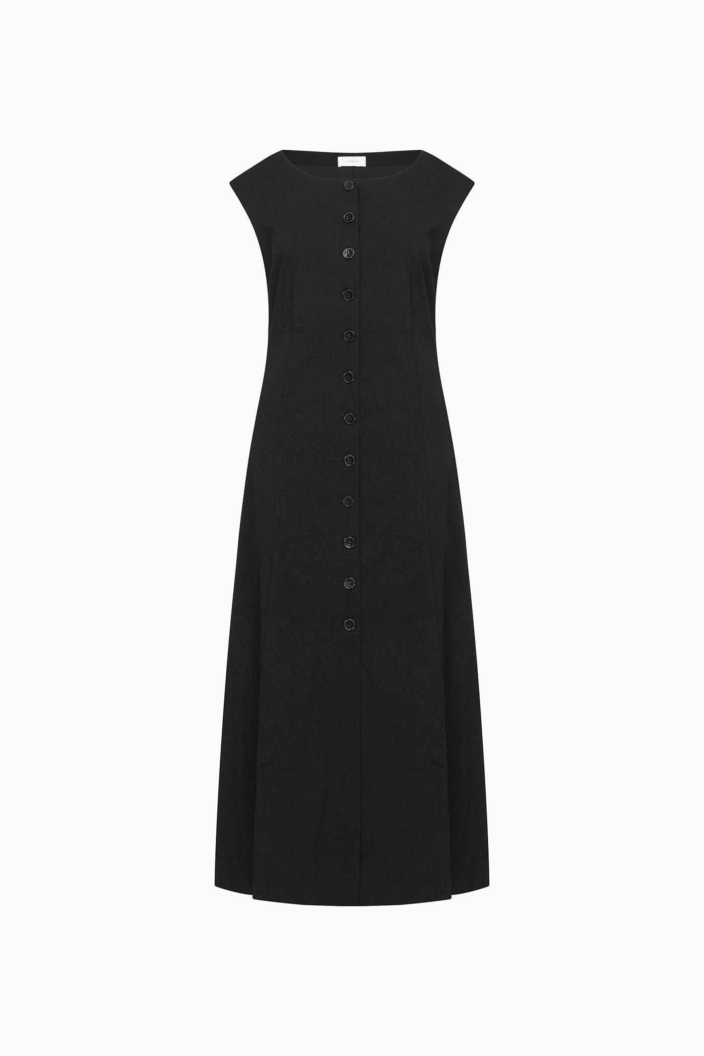 Boat Neck Cap Sleeve Dress[LMBDSUDR805]-Black