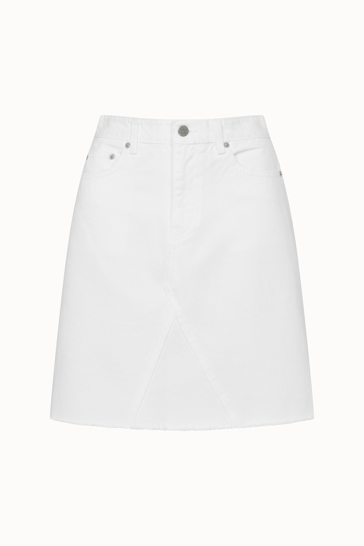 White Cutting Midi Denim Skirt[LMBDSUDN4117]
