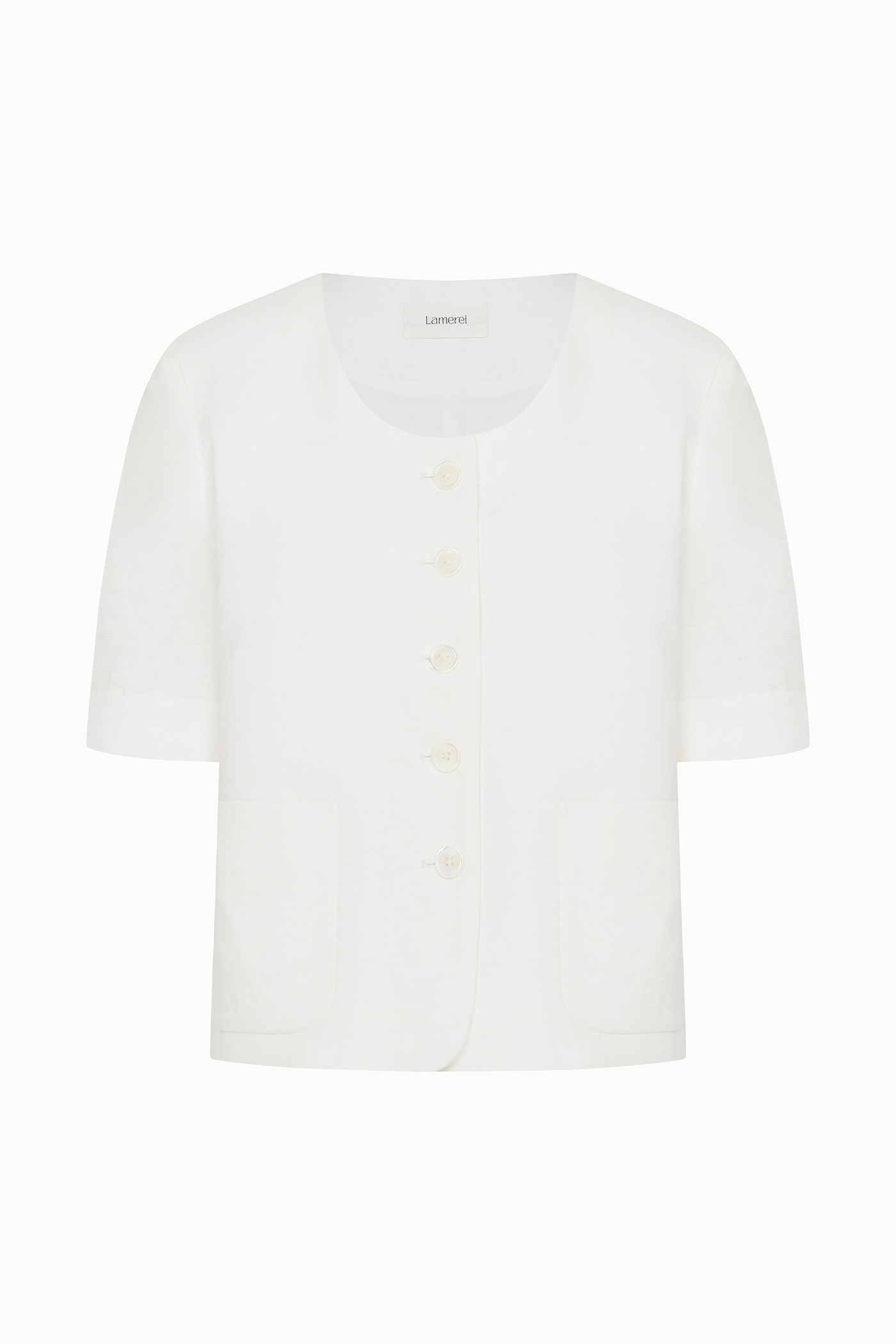 Cotton Linen Half Jacket[LMBDSUJK107]-Ivory