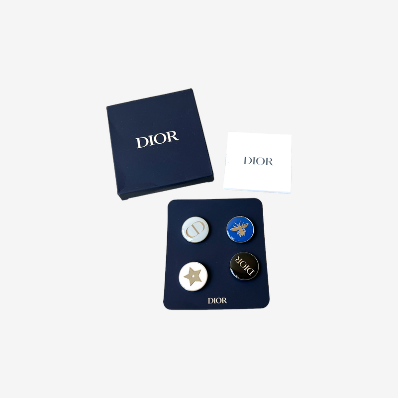 [노벨티] DIOR 브로치 4종 SET(네이비) ☆박스구성