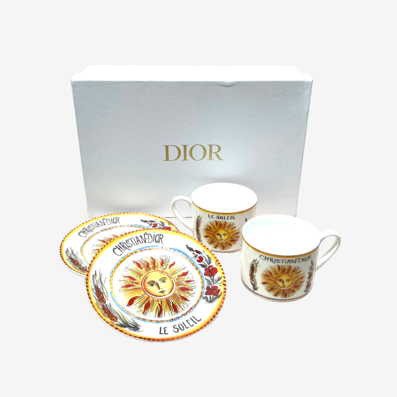 DIOR LE DOLRIL 햇님 잔 2종 SET(오렌지) ☆풀박스