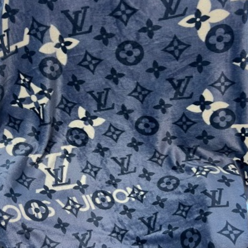 Louis Vuitton 모노그램 패턴 담요(블루)