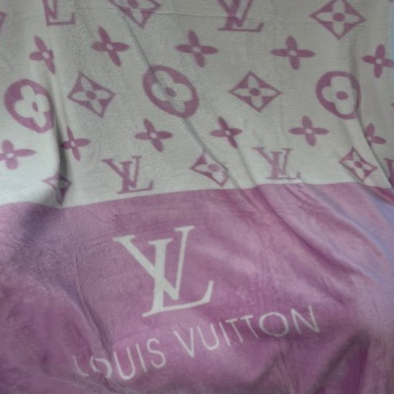 Louis Vuitton 모노그램 패턴 담요(핑크)