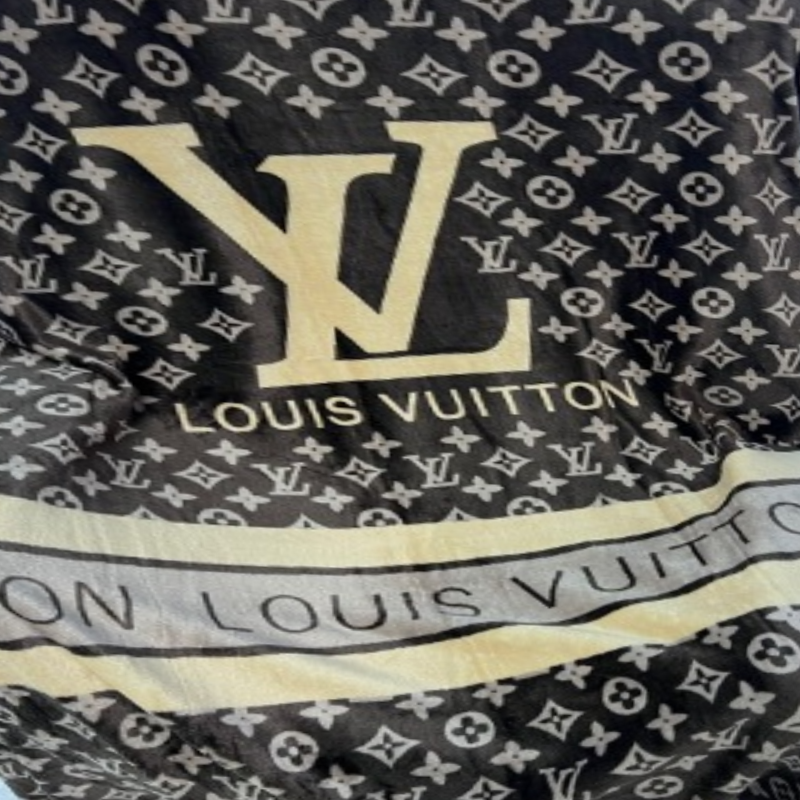 Louis Vuitton 모노그램 패턴 담요(다크브라운)
