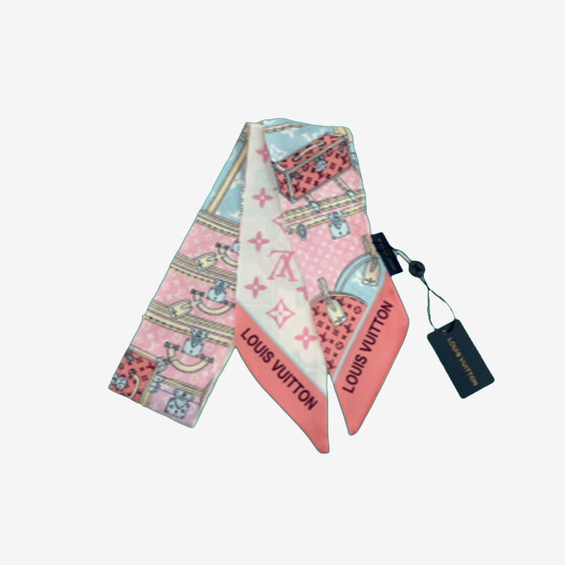 [2차 재입고] Louis Vuitton 루이비통 모노그램 가방모양 방도 스카프(핑크)
