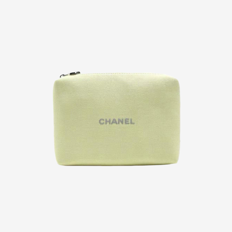 &#039;노벨티&#039; CHANEL 화장품 스퀘어 파우치(라임) ☆박스 구성