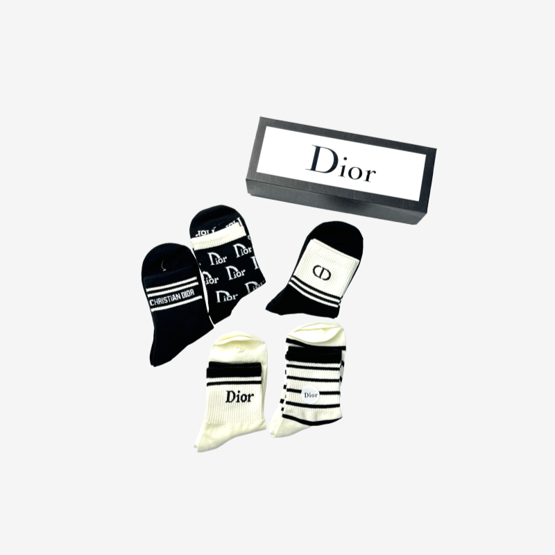 DIOR 로고 패턴 양말 5종 SET ☆박스구성