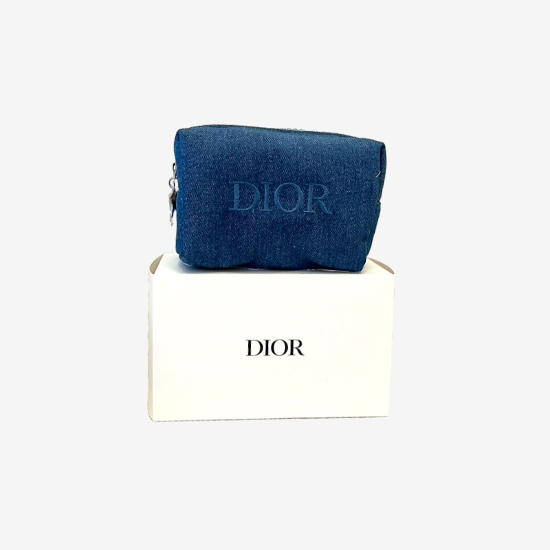 DIOR 로고 자수 파우치 (데님)