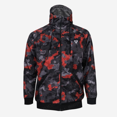 [낚시복] 포그카모레드 YK 바람막이 안감 풀집업후드 Fishing Windbreakers - Camo Red