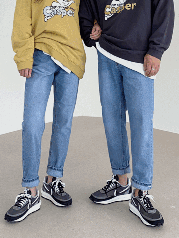 [ S~3XL ] 메이블 남녀공용 커플 테이퍼드핏 청바지 3color