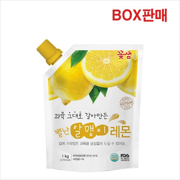 꽃샘 별난 알맹이 유자 1kg 8개(박스)