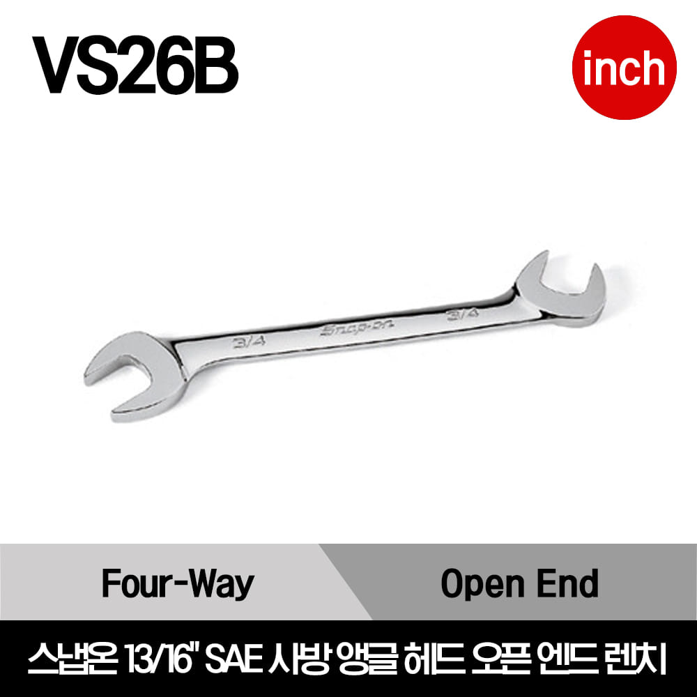 VS26B Wrench, Open End, Angle Head, Four-Way, 13/16&quot;