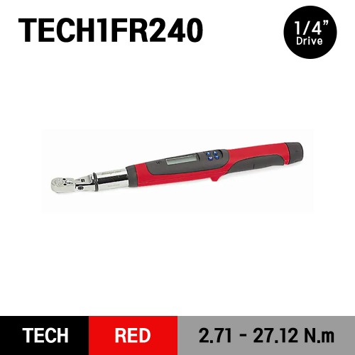 TECH1FR240 1/4&quot; Drive Flex-Head Techwrench® Torque Wrench (1–20 ft-lb) (2.71–27.12 N•m) 스냅온 1/4&quot; 드라이브 디지털 토크렌치 토르크렌치