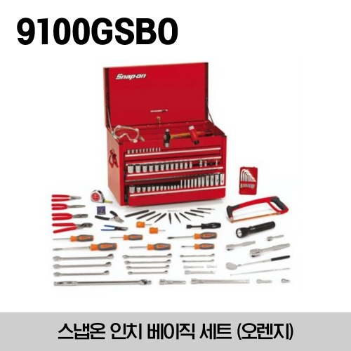 9100GSBO Complete Apprentice Set (Orange) 스냅온 인치 베이직 세트 (오렌지) : KRA2055FPBO Top Chest (Red) + 9100GSO Apprentice Set (Orange)