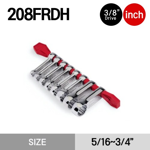 208FRDH 3/8&quot; Drive Standard Torque Adaptor Set (5/16-3/4&quot;) (8 pcs) 스냅온 3/8&quot; 드라이브 12각 스탠다드 토크 어댑터 인치사이즈 세트 - FRDH101, FRDH121, FRDH141, FRDH161, FRDH181, FRDH201, FRDH221, FRDH241