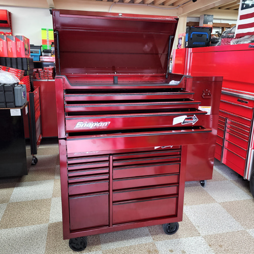 KRH2104KZKY 40&quot; 4 Drawers Top Chest (Deep Red/Black) (상단) &amp; KRH4813KZKY 40&quot; 13 Drawers Double-Bank Roll Cab (Deep Red/Black) (하단) 스냅온 탑 체스트 &amp; 롤 캡 프로용 툴박스 세트상품