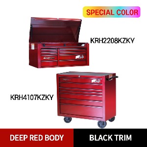 KRH2208KZKY 40&quot; 8 Drawers Top Chest (Deep Red/Black) (상단) &amp; KRA4107KZKY 40&quot; 7 Drawers Single Bank Roll Cab (Deep Red/Black) (하단) 스냅온 탑 체스트 &amp; 롤 캡 프로용 툴박스 세트상품