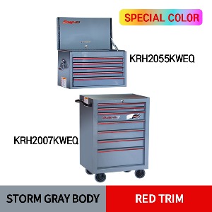 KRH2055KWEQ 26&quot; 5 Drawers Top Chest (Storm Gray/Red) (상단) &amp; KRH2007KWEQ 26&quot; 7 Drawers Single Bank Roll Cab (Storm Gray/Red) (하단) 스냅온 탑 체스트 &amp; 롤 캡 프로용 툴박스 세트상품