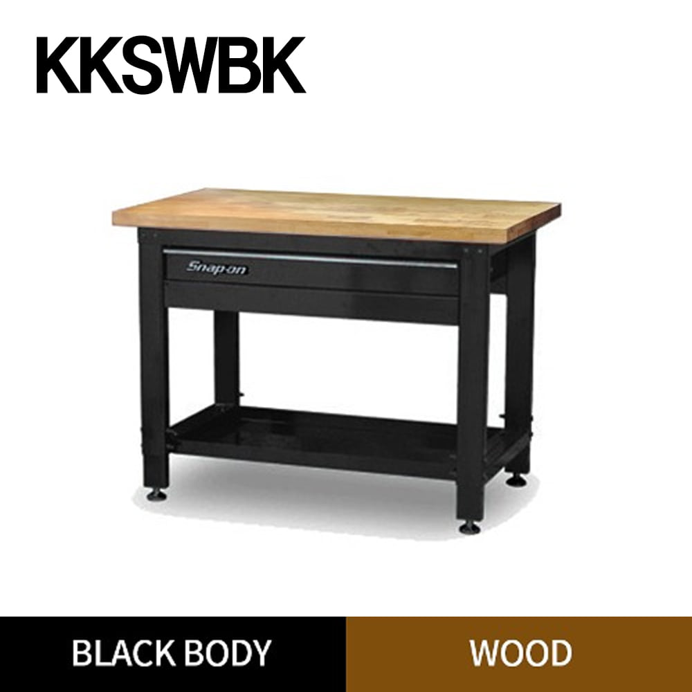 KKSWBK Wood Top Work Bench (Black Body / Wood) 스냅온 우드 탑 워크벤치 (블랙바디/우드)