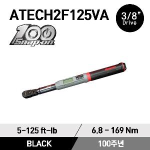 ATECH2F125VA 100th Anniversary 3/8&quot; Drive TechAngle® Flex-Head Torque Wrench (5-125 ft-lb) (6.8-169 Nm) 스냅온 100주년 기념 3/8&quot; 드라이브 신형 디지털 앵글 토크렌치 토르크렌치