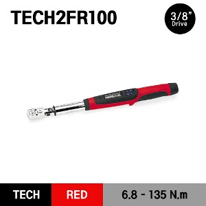 TECH2FR100 3/8&quot; Drive Techwrench® Flex-Head Torque Wrench (5-100 ft-lb) (6.8–135 Nm) 스냅온 3/8&quot; 드라이브 디지털 토크렌치 토르크렌치