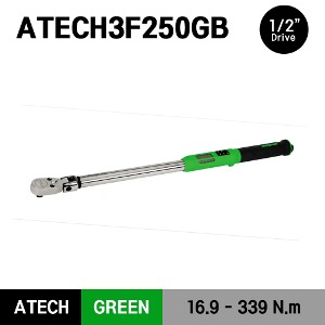 ATECH3F250GB 1/2&quot; Drive TechAngle® Flex-Head Torque Wrench (12.5-250 ft-lb) (16.9-339 Nm) 스냅온 1/2&quot; 드라이브 디지털 토크렌치 토르크렌치 그린