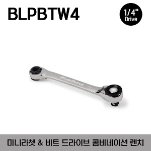 BLPBTW4 1/4&quot; Drive 4&quot; Mini Ratchet and 1/4&quot; Ratcheting Bit Driver Combination Wrench (Blue-Point®) 스냅온 블루포인트 1/4”드라이브 4인치 미니라쳇 &amp; 1/4” 라쳇 비트 드라이버 콤비네이션 렌치