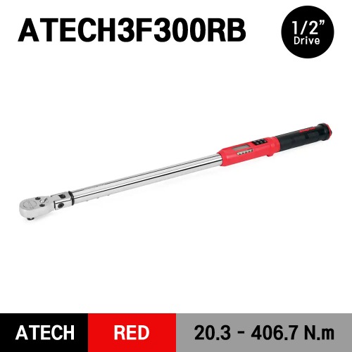 ATECH3F300RB 1/2&quot; Drive TechAngle® Electronic Torque Wrench, Red (15-300 ft-lb) (20.3-406.7 Nm) 스냅온 1/2&quot; 드라이브 디지털 앵글 토크렌치 토르크렌치 레드