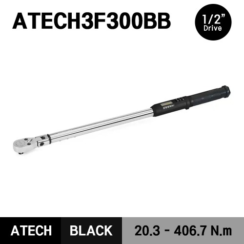 ATECH3F300BB 1/2&quot; Drive TechAngle® Electronic Torque Wrench, Black (15-300 ft-lb) (20.3-406.7 Nm) 스냅온 1/2&quot; 드라이브 디지털 앵글 토크렌치 토르크렌치 올 블랙
