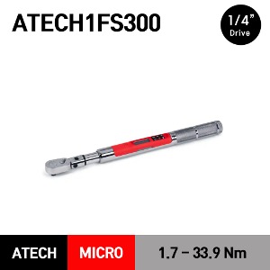 ATECH1FS300 1/4&quot; Drive  Flex-Head TechAngle® Micro Torque Wrench (15–300 in-lb)(1.7-33.9 Nm) 스냅온 1/4” 드라이브 플렉스 헤드 마이크로(미니) 디지털 토크렌치