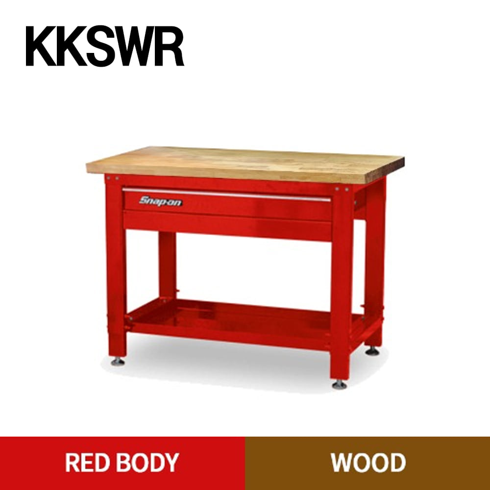 KKSWR Wood Top Work Bench (Red Body / Wood) 스냅온 우드 탑 워크벤치 (레드바디 / 우드)