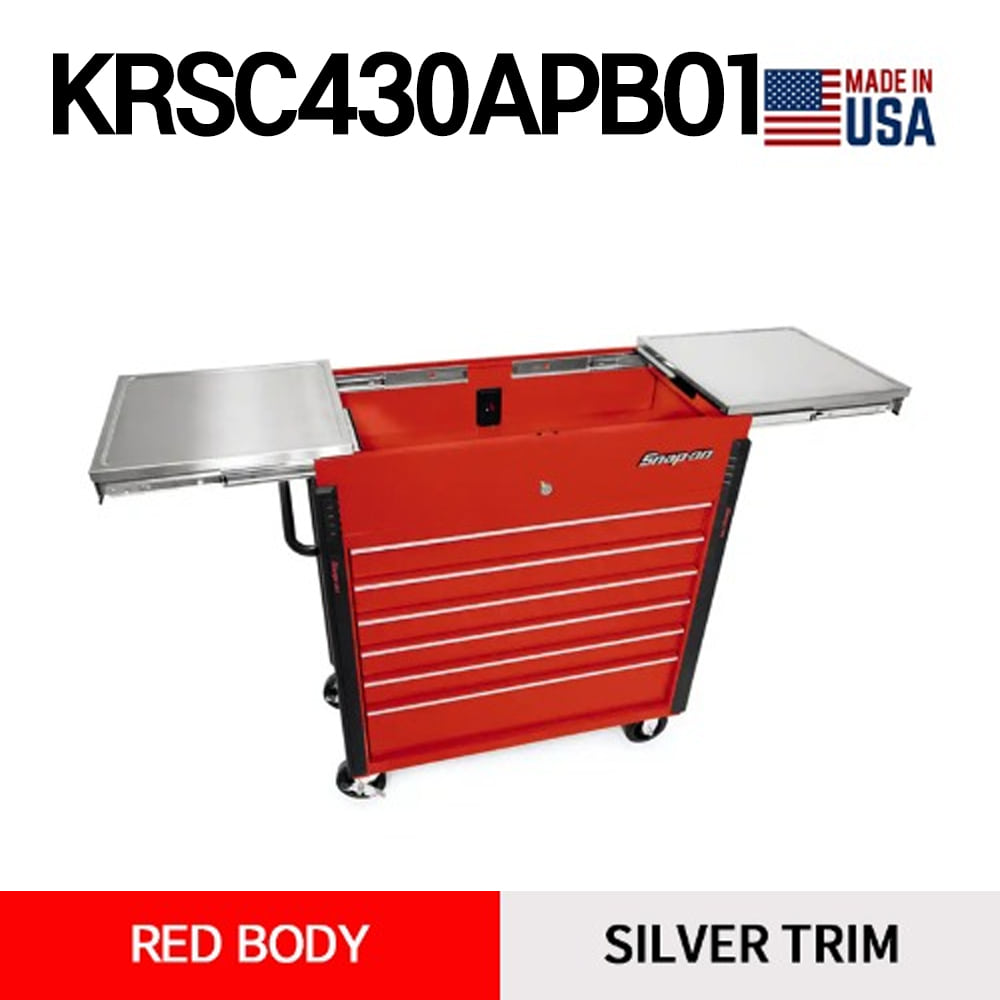 KRSC430APBO1 40&quot; Sliding Lid Eight-Drawer Stainless Lid Shop Cart 스냅온 40인치 슬라이딩 덮개 툴박스 (롤카트)