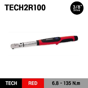 TECH2R100 3/8&quot; Drive Fixed-Head Techwrench® Torque Wrench (5-100 ft-lb) (6.8–135 Nm) 스냅온 3/8&quot; 드라이브 디지털 토크렌치 토르크렌치