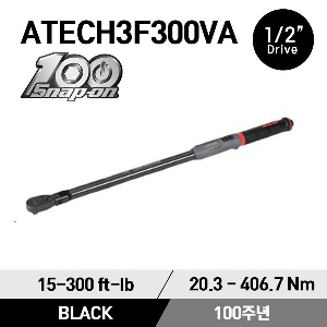 ATECH3F300VA 100th Anniversary 1/2&quot; Drive TechAngle® Flex-Head Torque Wrench (15-300 ft-lb) (20.3-406.7 Nm) 스냅온 100주년 기념 1/2&quot; 드라이브 신형 디지털 앵글 토크렌치 토르크렌치